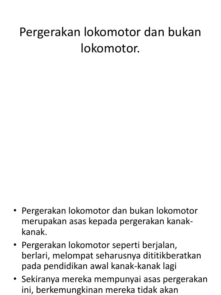 Pergerakan Lokomotor Dan Bukan Lokomotor  PDF