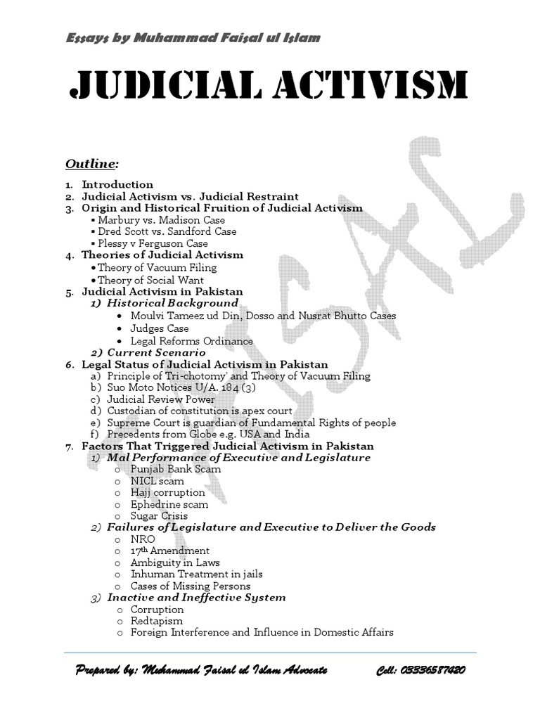 Judicial Activism in Pakistan: An Overview | PDF | Judiciaries | United ...