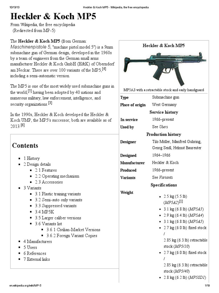 MP5 | PDF | Tools | Military Technology