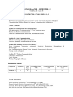 PG Programme - Semester - I: Total Credit Units: 01