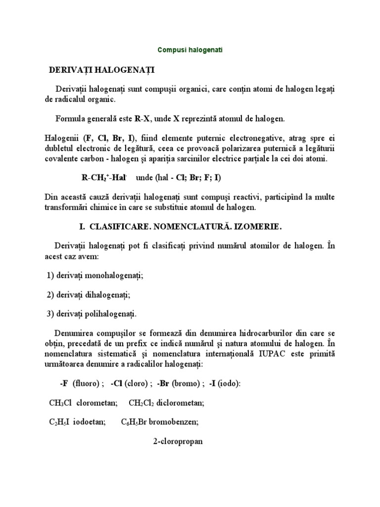 Compusi Halogenati Derivati Halogenati | PDF