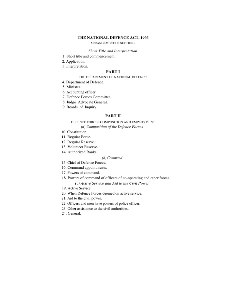 National Defence Act of Tanzania | PDF | Courts Martial In The United ...