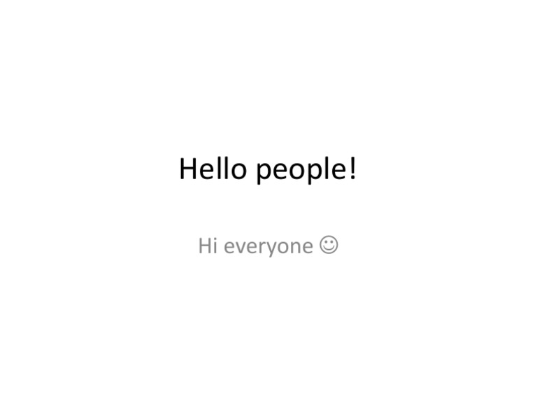 Hello People | PDF | People