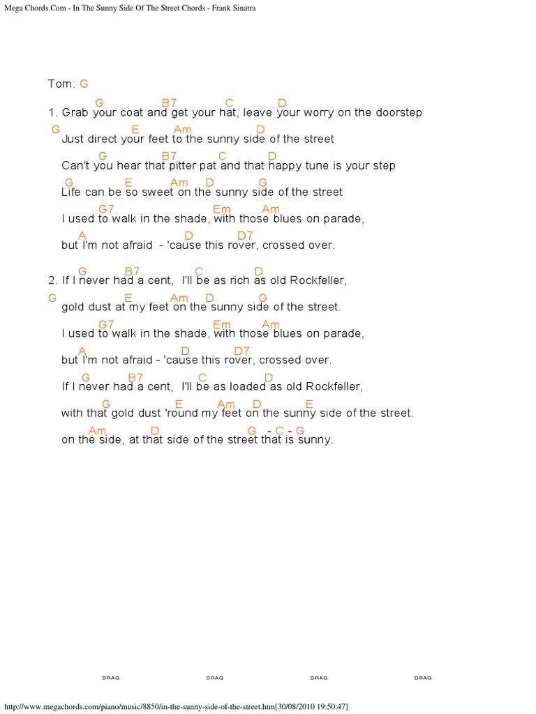 A In The Sunny Side Of The Street Frank Sinatra Pdf Leisure