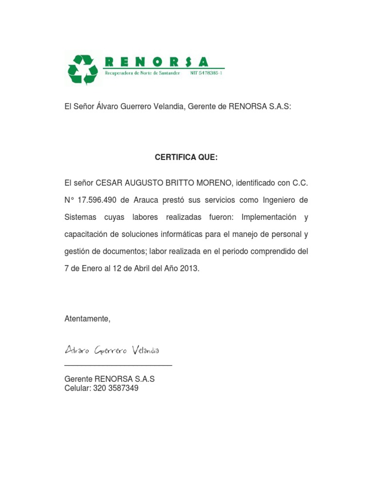 CERTIFICADO LABORAL