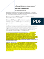 Wallerstein, La reestructuraciòn capitalista y elsistema-mundo