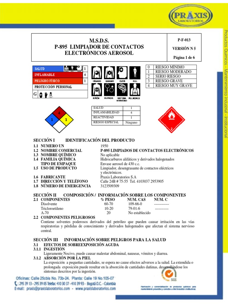 Msds Abro Electronic Contact Cleaner Aerosol Solvente