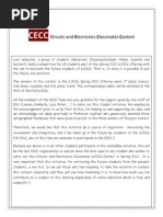 Circuits and Electronics Classmates Contest