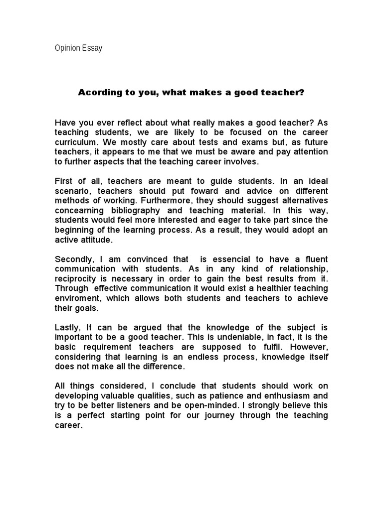Реферат: What Makes A Good Teacher Essay Research