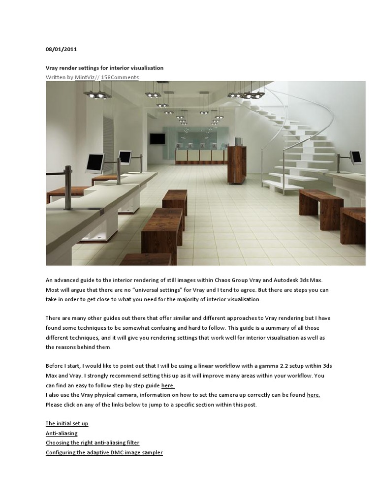Vray Render Settings For Interior Visualisation | PDF | Rendering ...