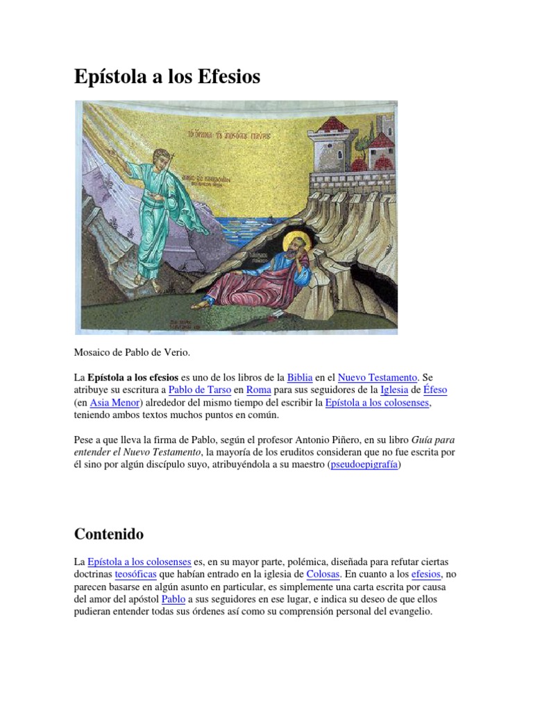 Epístola A Los Efesios PDF Epístola a los efesios Religiones