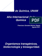 Facultad de Química, UNAM Año Internacional de La Química: Francisco Gonzalo Bolívar Zapata Agosto 2011