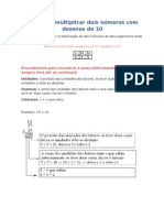 Multiplicação de Dois Números Com Uma Dezena