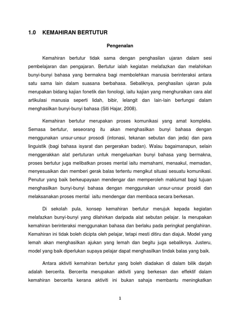 Kemahiran Bertutur Pdf