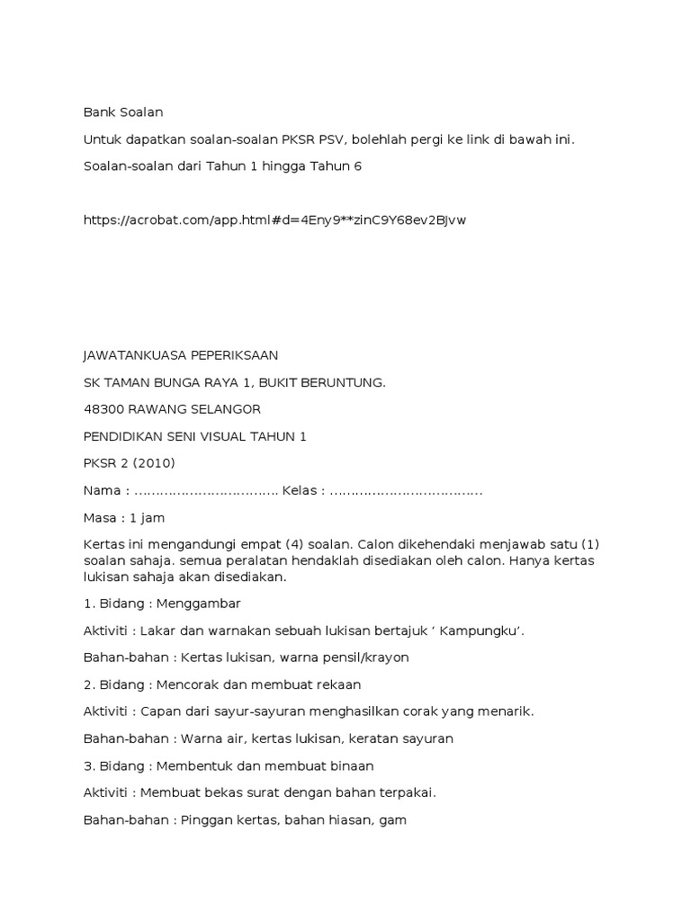 Soalan Psv Pdf