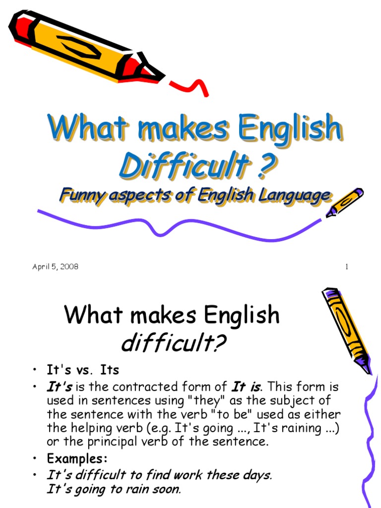 What Makes English Difficult 1230657071424212 1 | PDF | English ...