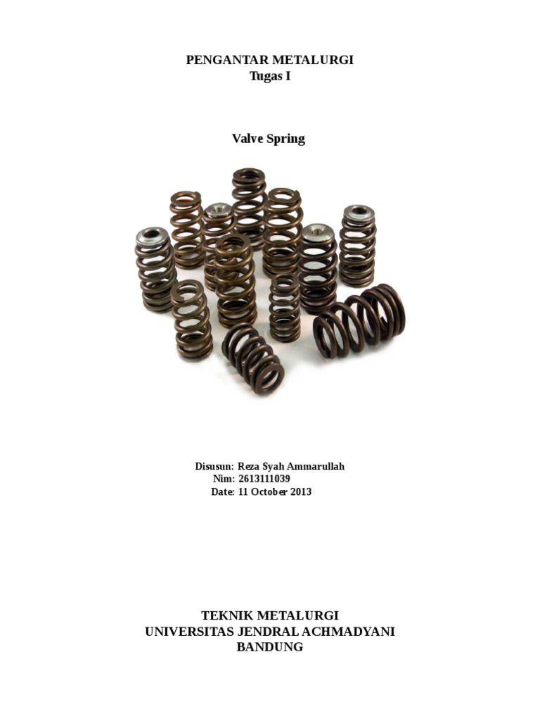 Fungsi dan Proses Pembuatan Valve Spring | PDF