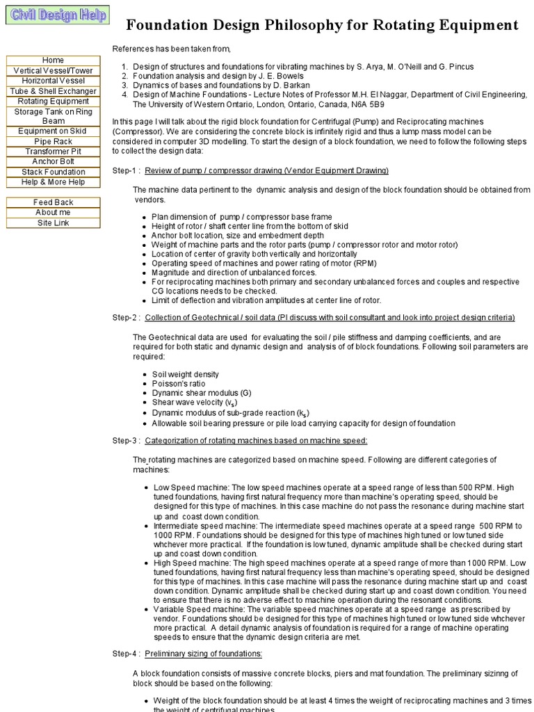 Steps in Machine Foundation Design | PDF | Resonance | Geotechnical ...
