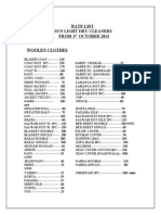 Rate List Sun Light Dry Cleaners From 1 OCTOBER 2013 Woolen Clothes