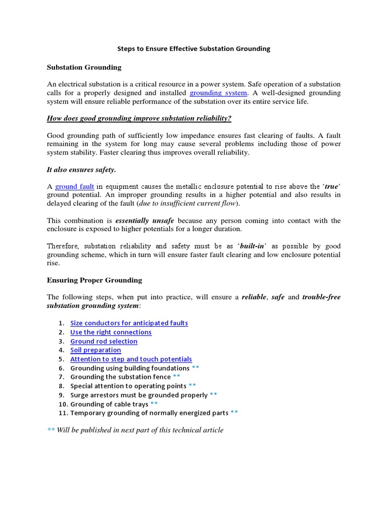 Effective Substation Grounding Practices | PDF | Electrical Substation ...