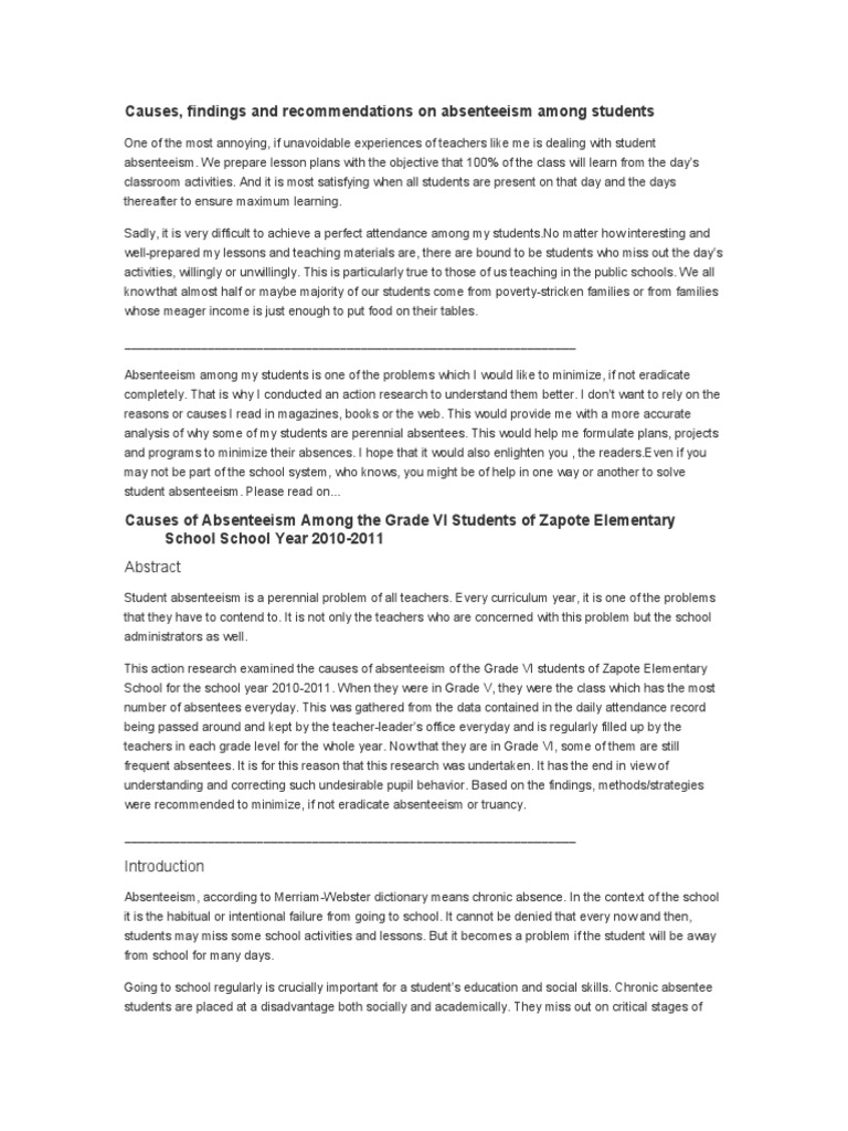 School absenteeism and learning image