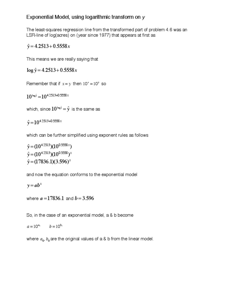 Exponential and Power Models Explained | PDF | Science & Mathematics ...