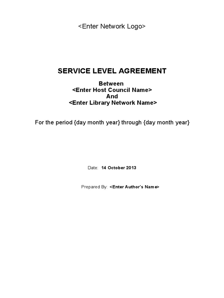 Service Level Agreement Template1 | PDF | Service Level Agreement | Itil