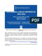 Stire Snspa Deschiderea Anului 2013-2014