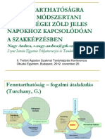 A Fenntarthatóságra Nevelés Módszertani Lehetőségei A Zöld Jeles Napokhoz Kapcsolódóan A Szakképzésben