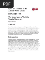 The Importance of Oriki in Yoruba Mural Art