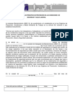 Informacion de Los Prinsipios de Prevencion de Las Condiciones de Seguridad y Salud Laboral - Indelma