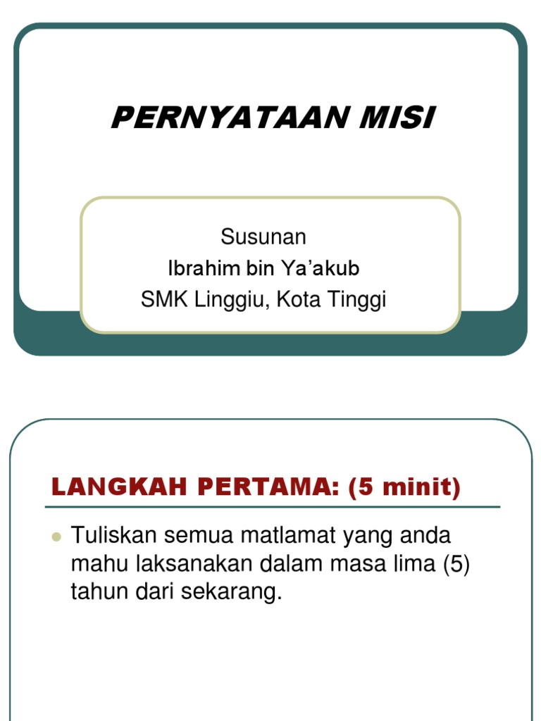 Matlamat dan Keutamaan Peribadi | PDF