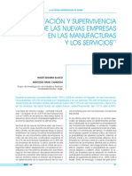 Creación Y Supervivencia de Las Nuevas Empresas en Las Manufacturas Y Los Servicios