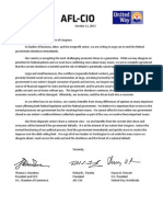 U.S. Chamber of Commerce, AFL-CIO, United Way Letter on Shutdown