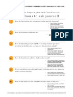 6 Questions To Ask Yourself: Guideline For Preparing For Each Class Exercise