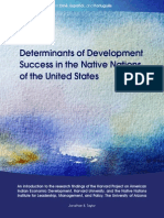 Determinants of Development Succes in The Native Nations of The United States