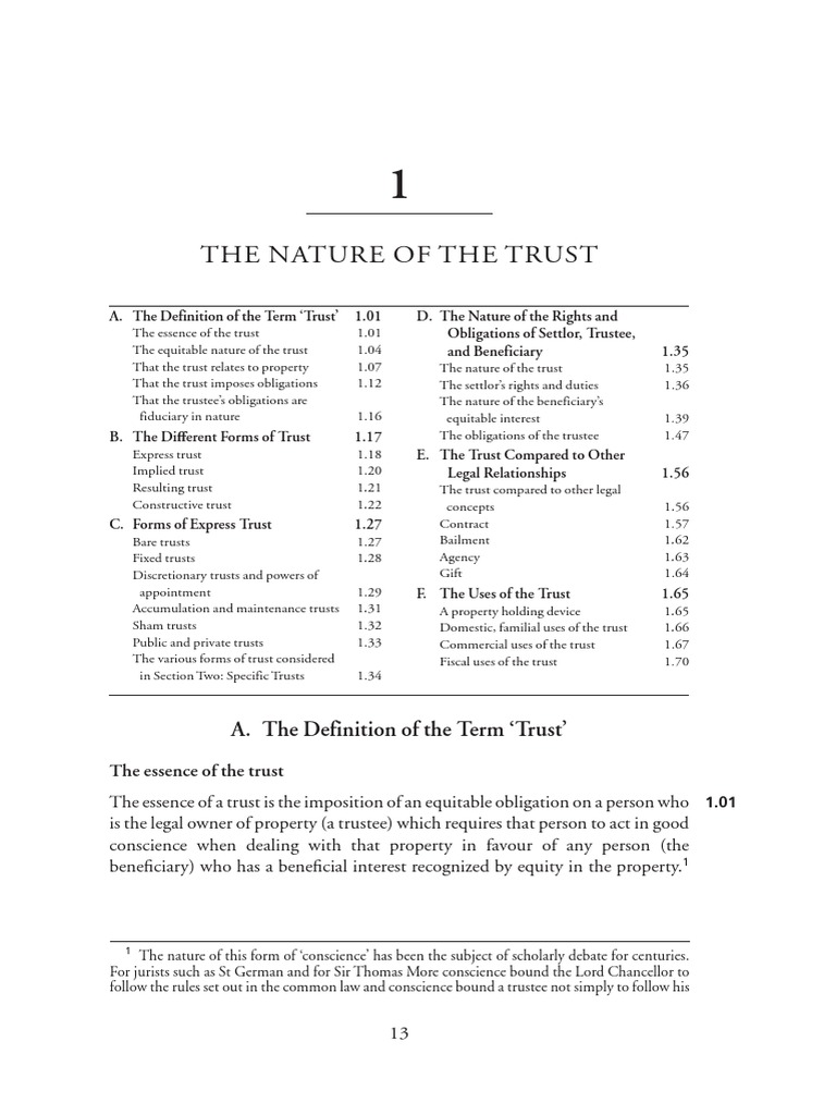 Understanding the Nature of Trusts | PDF | English Trust Law | Trust Law