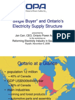 "Single Buyer" and Ontario S Electricity Supply Structure
