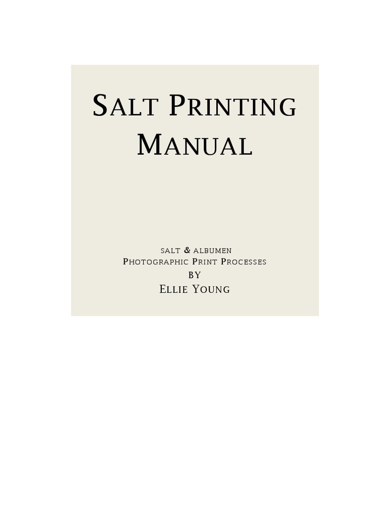 Salt Print Manual | PDF | Chemical Elements | Chemical Substances