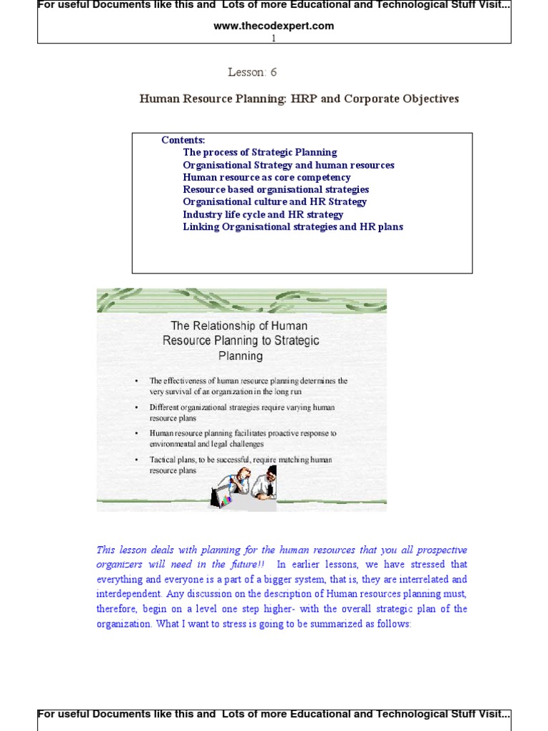 HRP Alignment with Corporate Objectives | PDF | Strategic Management ...