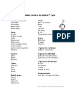 vocabulaire musical secondaire 1er cycle