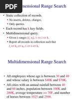 Multidimensional Range Search: Static Collection of Records