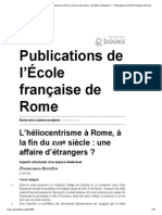 Rome Et La Science Moderne - L'héliocentrisme À Rome, À La Fin Du Xviie Siècle - Une Affaire D'étrangers - Publications de L'école Française de Rome