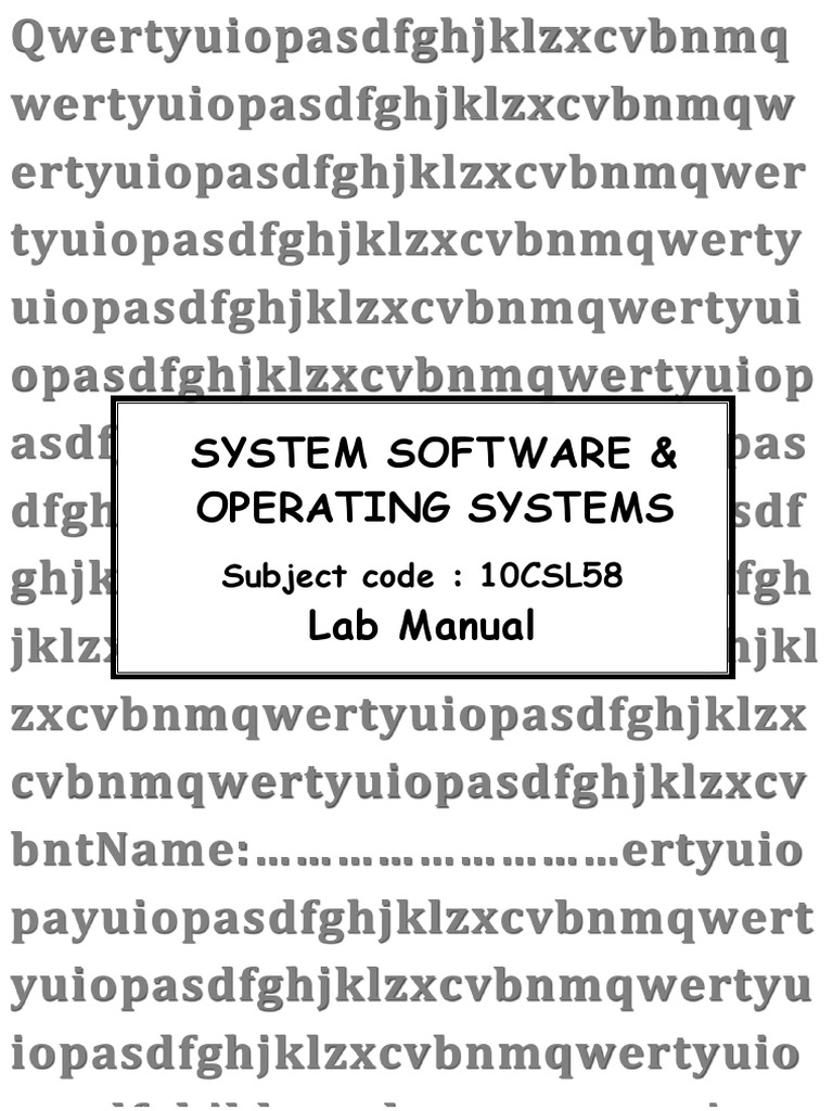 System Software and Operating System Lab Manual PDF C (Programming Language) Computing