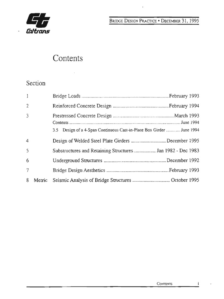 Caltrans Bridge Design Practice PDF Bridge Strength Of Materials