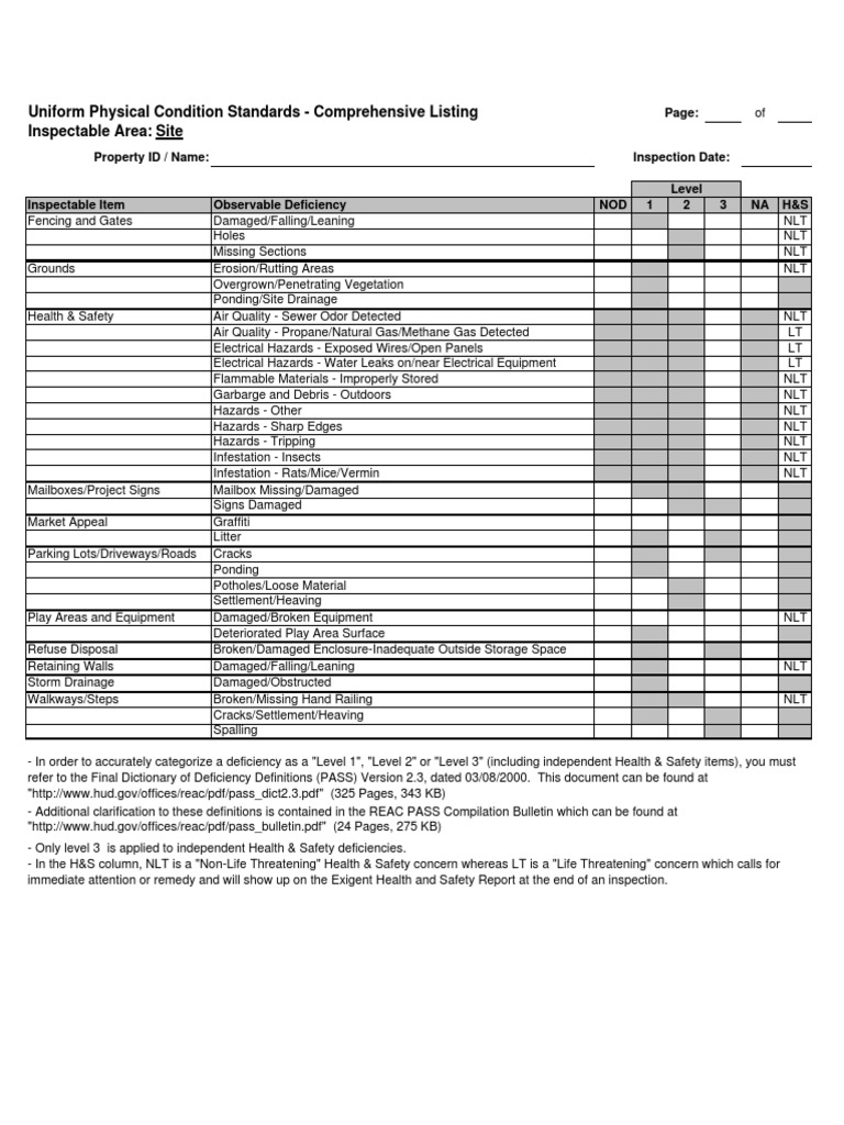 Reac Inspection Checklist PDF Door Hvac