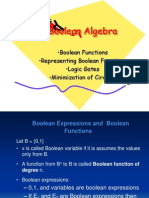 Boolean Algebra: - Boolean Functions - Representing Boolean Functions - Logic Gates - Minimization of Circuits