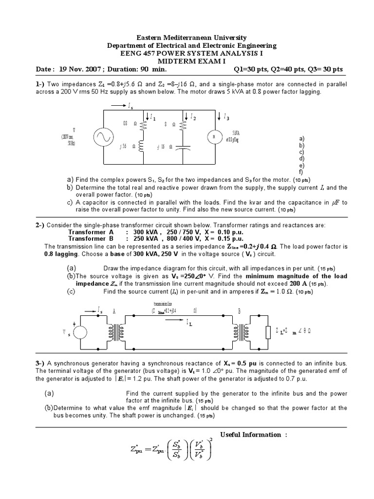 Analysis of Power Systems Components and Calculations of Electrical ...