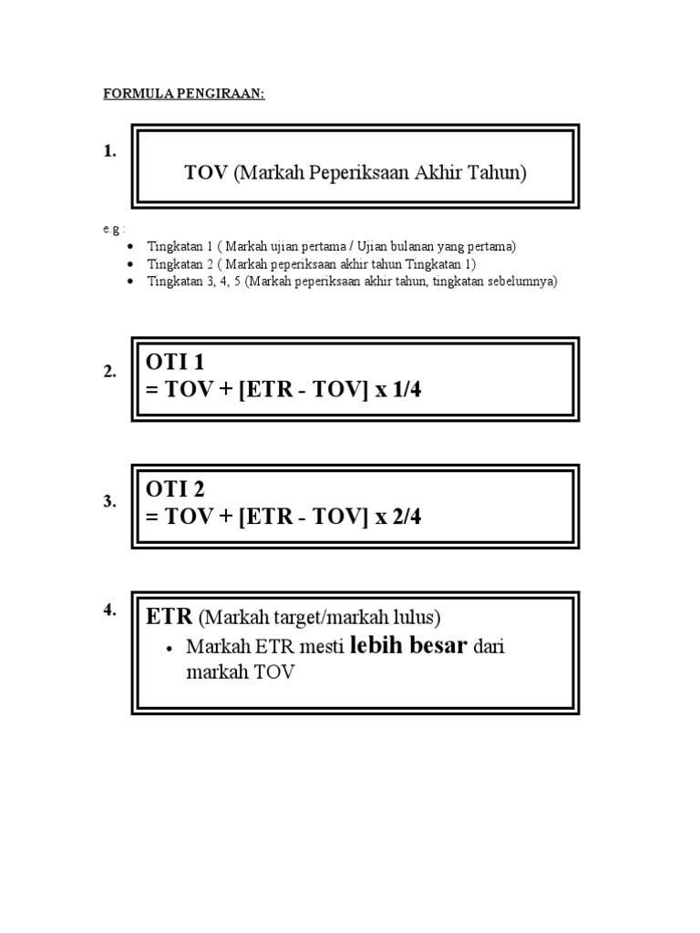Formula Pengiraan Tov Pdf