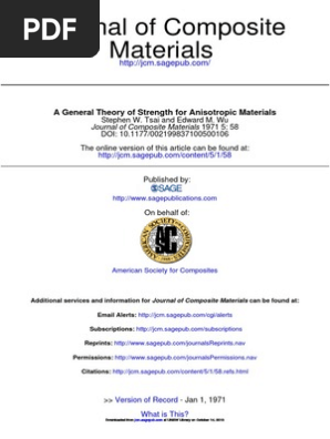 A General Theory of Strength For Anisotropic Materials | PDF 